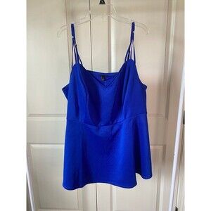 Torrid electric blue strappy peplum tank top